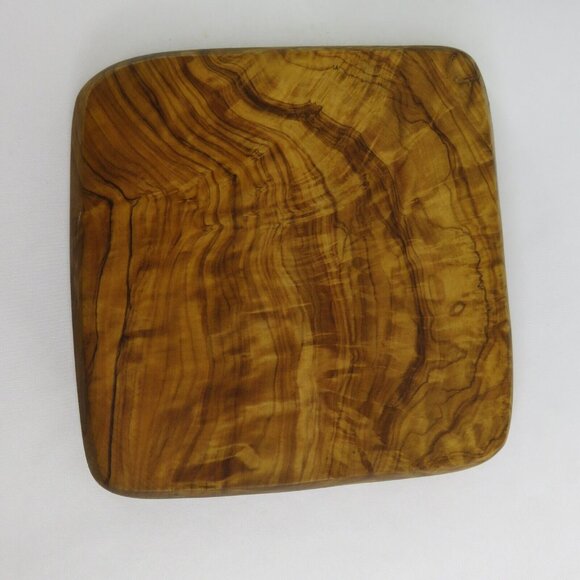 Set of 3 Wooden Dishes Square Hand Carved Wood Plates Tray Serving - Picture 7 of 10